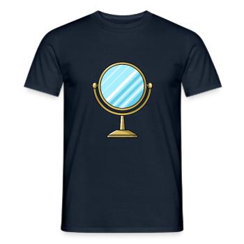 Kosmetikspiegel Spiegel - Männer T-Shirt - Navy - Vorne - AI Model Male 178 light (178cm)