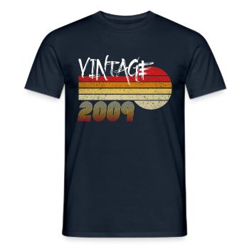 Vintage 2009 - Geboren 2009 - Jahr der Helden! - Männer T-Shirt - Navy - Vorne - AI Model Male 178 light (178cm)