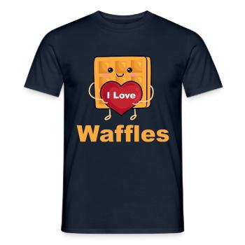 Ich liebe Waffeln - Männer T-Shirt - Navy - Vorne - AI Model Male 178 light (178cm)