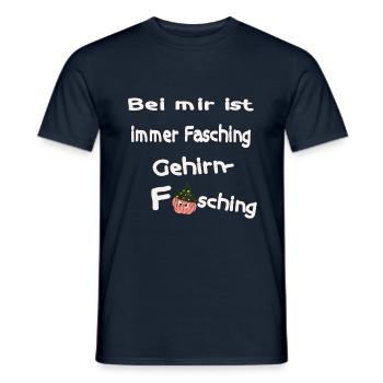 Bei mir ist immer Fasching - Gehirnfasching - Männer T-Shirt - Navy - Vorne - AI Model Male 178 light (178cm)