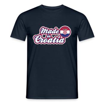 Made in Croatia - Retro Look - T-shirt homme - marine - Devant - AI Model Male 178 light (178cm)