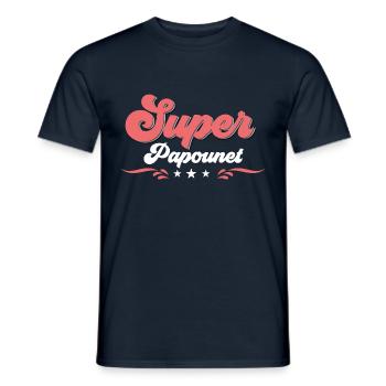 Super papounet - T-shirt homme - marine - Devant - AI Model Male 178 light (178cm)