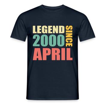 23e anniversaire Avril 2000 Idée cadeau - T-shirt homme - marine - Devant - AI Model Male 178 light (178cm)