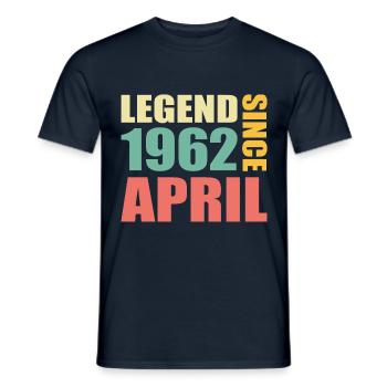 61e anniversaire Avril Né 1962 Idée cadeau - T-shirt homme - marine - Devant - AI Model Male 178 light (178cm)