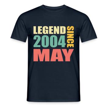 19th birthday May Born 2004 Gift idea - Men's T-Shirt - navy - Front - AI Model Male 178 light (178cm)