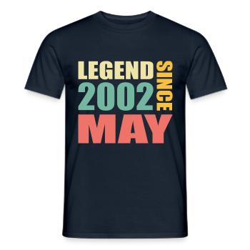 21e anniversaire May Born 2002 Idée cadeau - T-shirt homme - marine - Devant - AI Model Male 178 light (178cm)