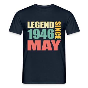 77e anniversaire mai millésime 1946 Idée cadeau - T-shirt homme - marine - Devant - AI Model Male 178 light (178cm)