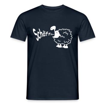 Mouton dit mouton - conception de moutons d’humour - T-shirt homme - marine - Devant - AI Model Male 178 light (178cm)