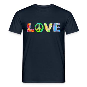 Peace Frieden Freiheit Liebe - Männer T-Shirt - Navy - Vorne - AI Model Male 178 light (178cm)