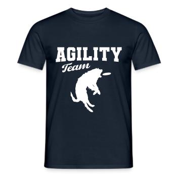 Équipe de chiens d'agilité - T-shirt homme - marine - Devant - AI Model Male 178 light (178cm)