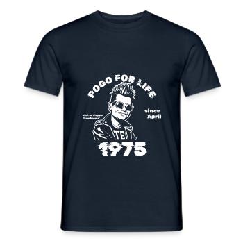 50th Birthday Pogo for life since 04/1975 - Men's T-Shirt - navy - Front - AI Model Male 178 light (178cm)