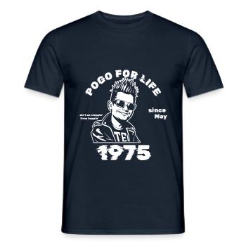 50. Birthday Pogo for life since 05/1975 - Men's T-Shirt - navy - Front - AI Model Male 178 light (178cm)
