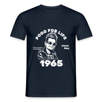60. Birthday Pogo for life since 05/1965 - Men's T-Shirt - navy - Front - AI Model Male 178 light (178cm)