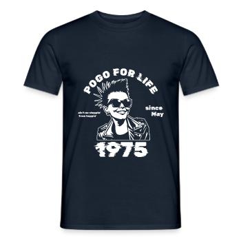 50. Birthday Pogo for life since 05/1975 - Men's T-Shirt - navy - Front - AI Model Male 178 light (178cm)