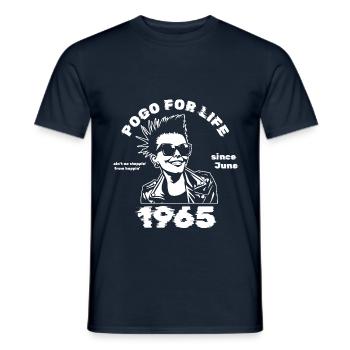 60th birthday Pogo for life since 06/1965 - Men's T-Shirt - navy - Front - AI Model Male 178 light (178cm)