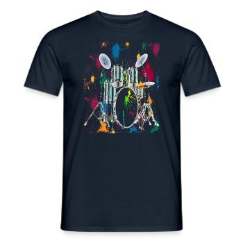 Schlagzeug Drum Set Drummer Drums Grafik Design - Männer T-Shirt - Navy - Vorne - AI Model Male 178 light (178cm)