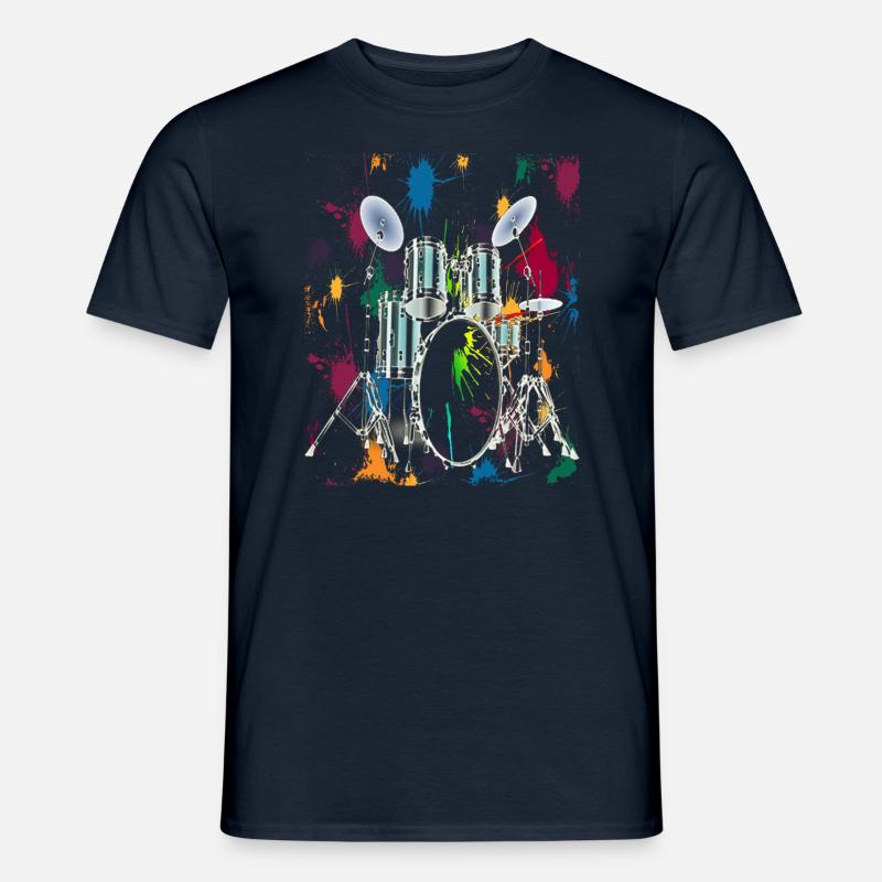 Schlagzeug Drum Set Drummer Drums Grafik Design - Männer T-Shirt - Navy
