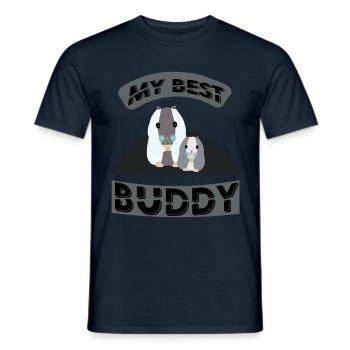 MY BEST BUDDY, Hamster, Haustier - Männer T-Shirt - Navy - Vorne - AI Model Male 178 light (178cm)