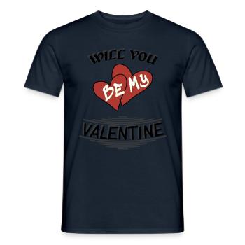Will you be my valentine - Männer T-Shirt - Navy - Vorne - AI Model Male 178 light (178cm)
