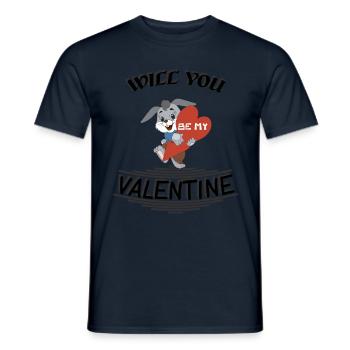 Will you be my valentine - Männer T-Shirt - Navy - Vorne - AI Model Male 178 light (178cm)