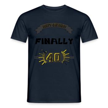 Joyeux anniversaire, cadeau, - T-shirt homme - marine - Devant - AI Model Male 178 light (178cm)