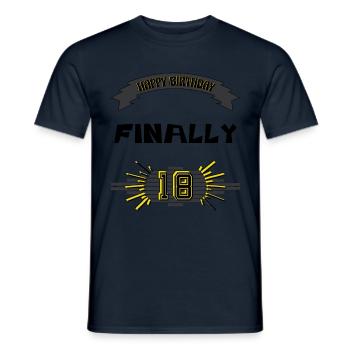Joyeux anniversaire, 18e anniversaire, cadeau - T-shirt homme - marine - Devant - AI Model Male 178 light (178cm)