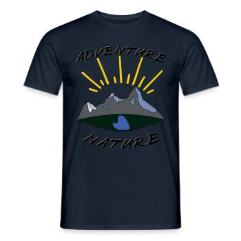 Adenture Nature, Aventure Nature, Camping - T-shirt homme - marine - Devant - AI Model Male 178 light (178cm)