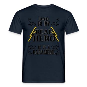 Papa mon vrai héros, ambulancier, fierté, cadeau, - T-shirt homme - marine - Devant - AI Model Male 178 light (178cm)