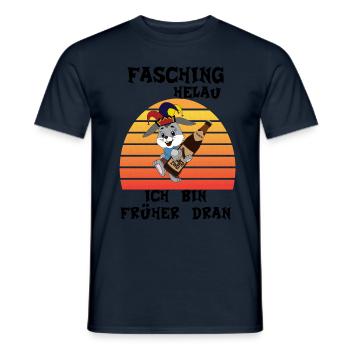 Fasching Helau, Osterhase feiert Karneval, Helau - Männer T-Shirt - Navy - Vorne - AI Model Male 178 light (178cm)