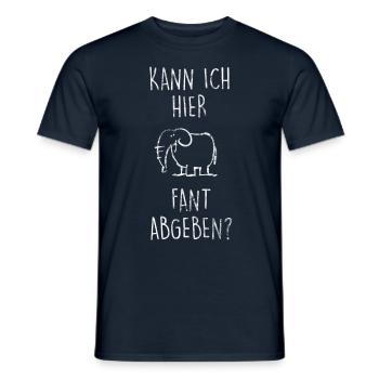 Kann ich hier Fant abgeben? Elefant Shirt Love! - Männer T-Shirt - Navy - Vorne - AI Model Male 178 light (178cm)