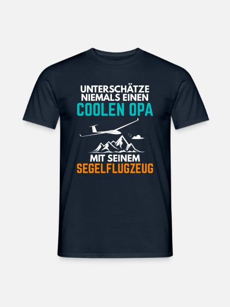 Segelflieger Opa Spruch Segelflugzeug Rente - Männer T-Shirt - Navy