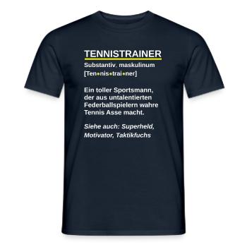 Tennistrainer Spruch Tennis Training Wörterbuch - Männer T-Shirt - Navy - Vorne - AI Model Male 178 light (178cm)