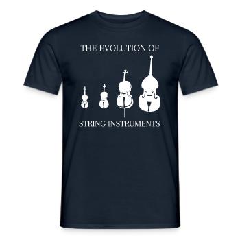 Kontrabass Spruch Streichinstrumente Evolution - Männer T-Shirt - Navy - Vorne - AI Model Male 178 light (178cm)
