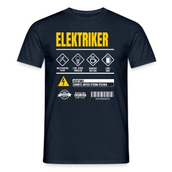 Elektriker Gebrauchsanweisung Elektriker - Männer T-Shirt - Navy - Vorne - AI Model Male 178 light (178cm)
