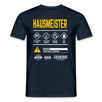 Hausmeister Gebrauchsanweisung - Männer T-Shirt - Navy - Vorne - AI Model Male 178 light (178cm)