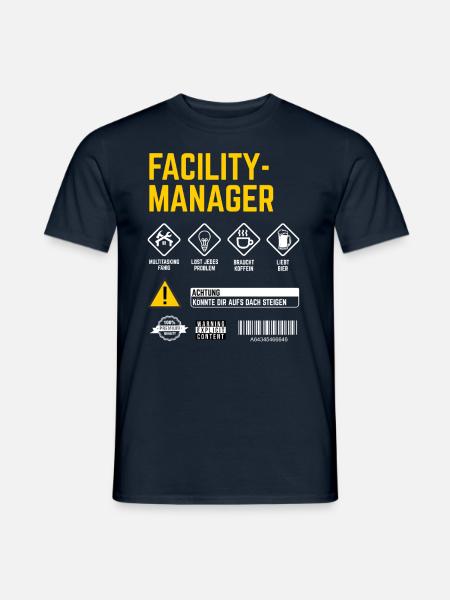Hausmeister Sicherheitshinweise Facility Manager - Männer T-Shirt - Navy