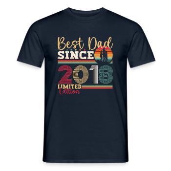Men's Best Dad Since 2018 Father's Day Gift Fun - Men's T-Shirt - navy - Front - AI Model Male 178 light (178cm)