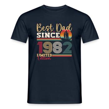 Men's Best Dad Since 1982 Father's Day Gift Fun - Men's T-Shirt - navy - Front - AI Model Male 178 light (178cm)