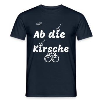 Kirsche - Männer T-Shirt - Navy - Vorne - AI Model Male 178 light (178cm)