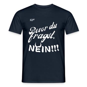 Nein - Männer T-Shirt - Navy - Vorne - AI Model Male 178 light (178cm)