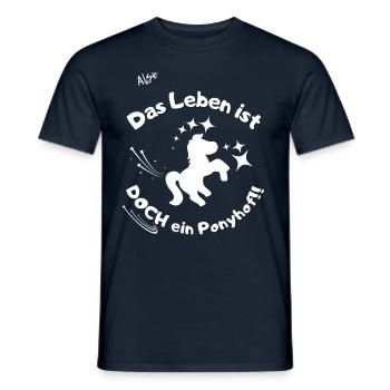 Ponyhof mit weißer Schrift - Männer T-Shirt - Navy - Vorne - AI Model Male 178 light (178cm)