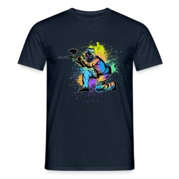 Paintball - Men's T-Shirt - navy - Front - AI Model Male 178 light (178cm)