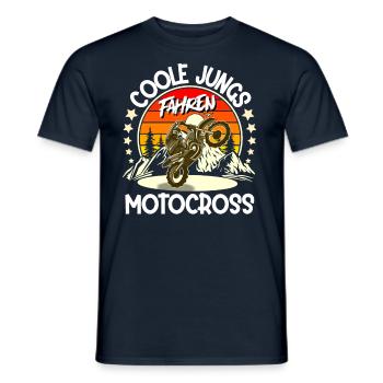 Motocross - Männer T-Shirt - Navy - Vorne - AI Model Male 178 light (178cm)