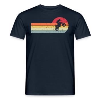 Motocross Retro Vintage - Männer T-Shirt - Navy - Vorne - AI Model Male 178 light (178cm)