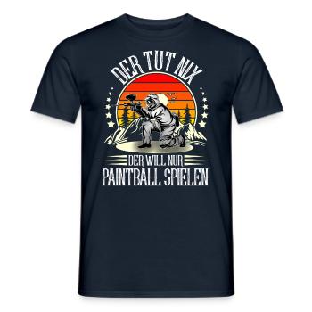 Paintball - Männer T-Shirt - Navy - Vorne - AI Model Male 178 light (178cm)