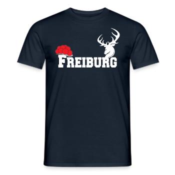 Freiburg Fan Edition - Männer T-Shirt - Navy - Vorne - AI Model Male 178 light (178cm)