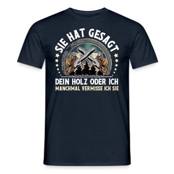 Holzfäller - Männer T-Shirt - Navy - Vorne - AI Model Male 178 light (178cm)