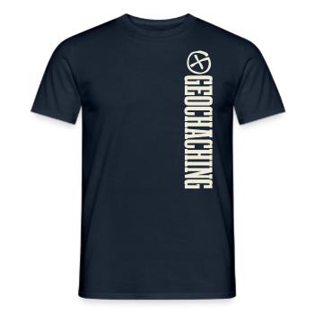 Géocaching Geocacher Geocache - T-shirt homme - marine - Devant - AI Model Male 178 light (178cm)