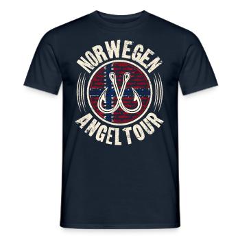 Norwegen Angeltour - Männer T-Shirt - Navy - Vorne - AI Model Male 178 light (178cm)