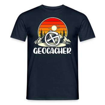 Géocaching Geocacher Geocache - T-shirt homme - marine - Devant - AI Model Male 178 light (178cm)